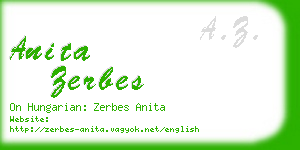 anita zerbes business card